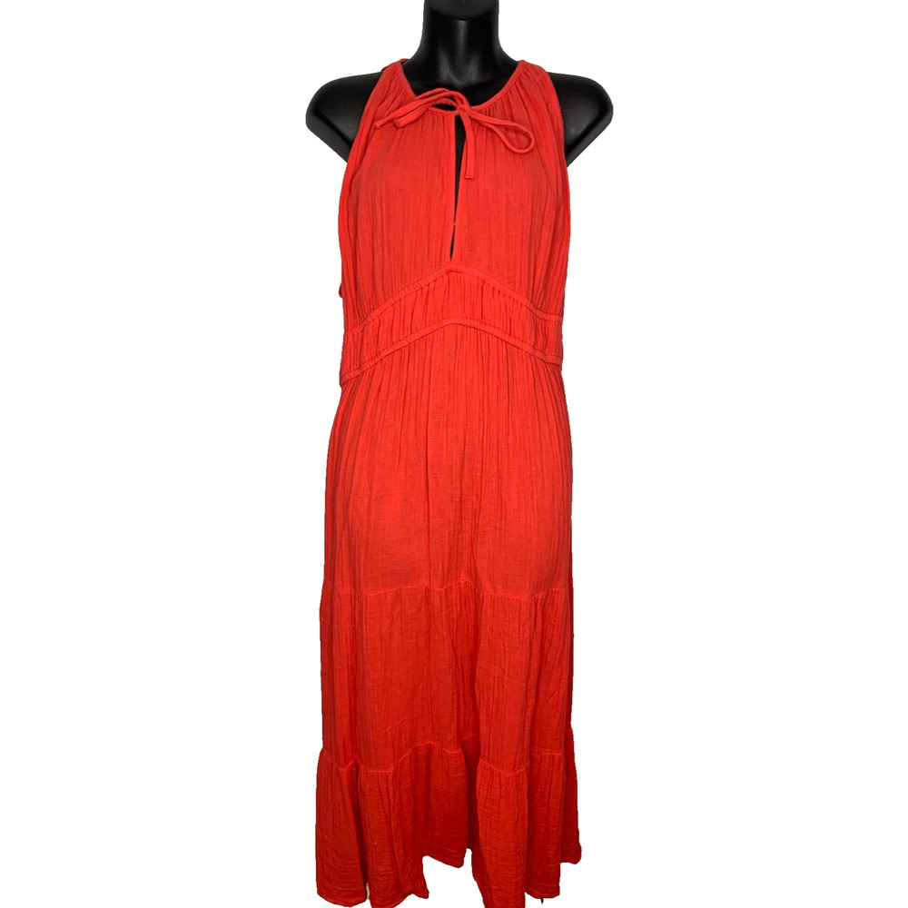 Old Navy Women's XL Petite Demi Maxi Coral Gauze Dress